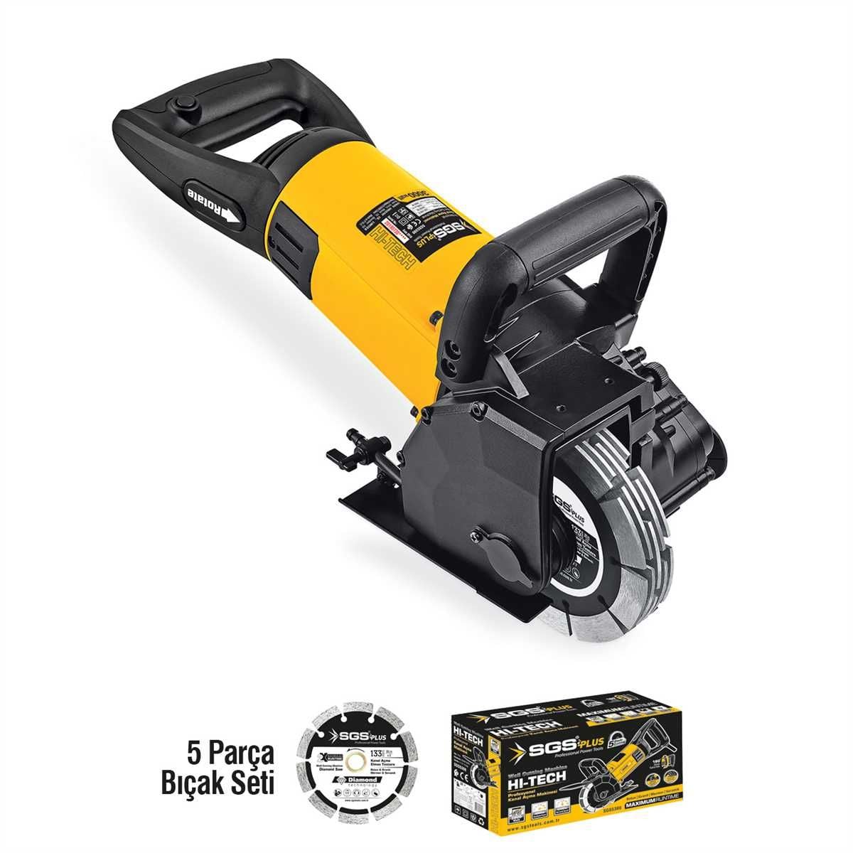 SGS5300 - Duvar Tuğla Seramik Kanal Açma Makinesi 3000 Watt ( Sulu ve Kuru Kesim )