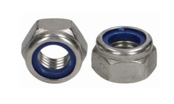 M14 Metrik Fiberli Somun 6 Köşe Beyaz DIN985