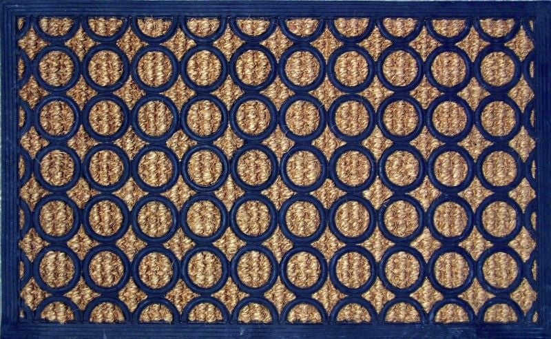 Hasır Dokuma Kıl Fırçalı Kauçuk Paspas 50 x 90 cm