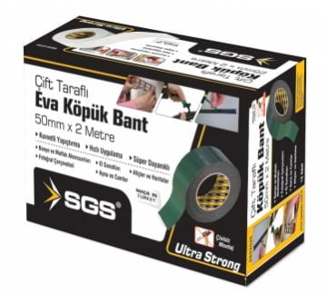 SGS 2543 Çift Taraflı Eva Köpük Bant 18mm /2 Metre