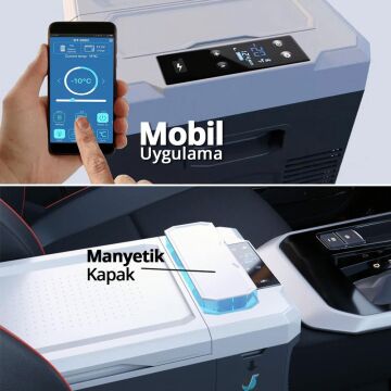 Acopower V28 12/24/220Volt 28Litre Kompresörlü Outdoor Oto Buzdolabı (Akü Dahil Değildir)