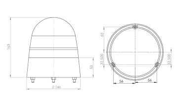EMR08 - 12 Volt New Holland Traktör Döner Tepe Lambası