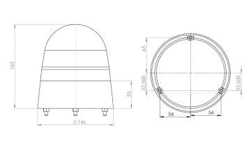 EMR08 - 12 Volt New Holland Traktör Döner Tepe Lambası