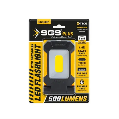 SGS5061 - SGS AKÜLÜ KATLANABİLİR LED FENER 20V 500 LÜMEN