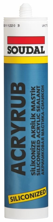 SOUDAL ACRYRUB SİLİKONİZE AKRİLİK MASTİK 500 gr (30 Adet)