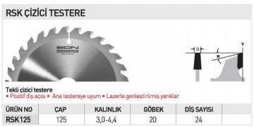 EDN RSK Çizgi Testere 125 mm