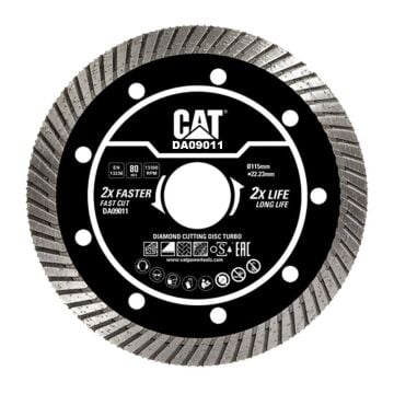 CAT DA09011 115mm Profesyonel Beton, Tuğla, Parke Taşı Elmas Kesme Diski (Turbo Kanallı Kenar)