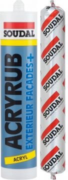 SOUDAL ACRYRUB EXTERİOR AKRİLİK MASTİK 400 ml Sosis BEYAZ (24 Adet)