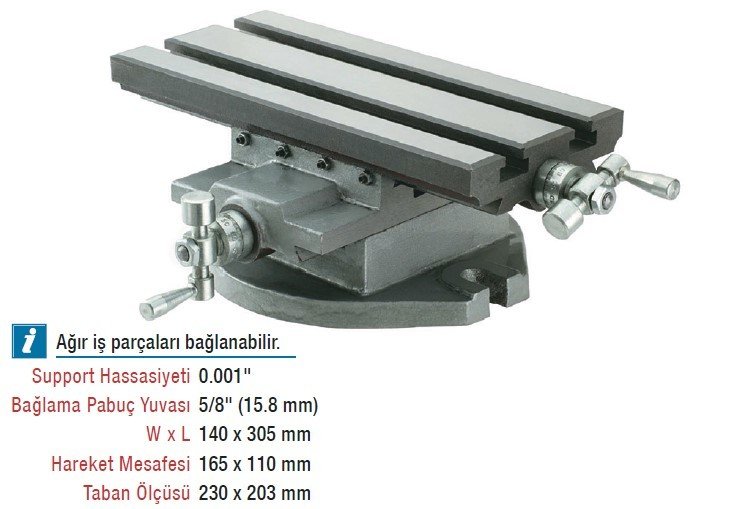 DW Hassas Hareketli Support Mengene / 140 x 305mm