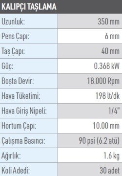 OSAKA OPC 62075 Havalı Kalıpçı Taşlama 350mm