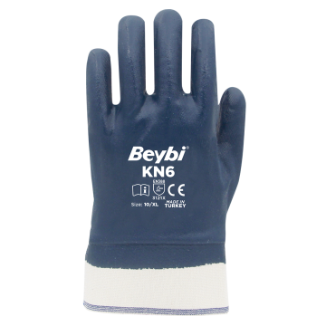 BEYBİ KN6 Pamuk Nitril Petrolcü Eldiveni - 144 Çift