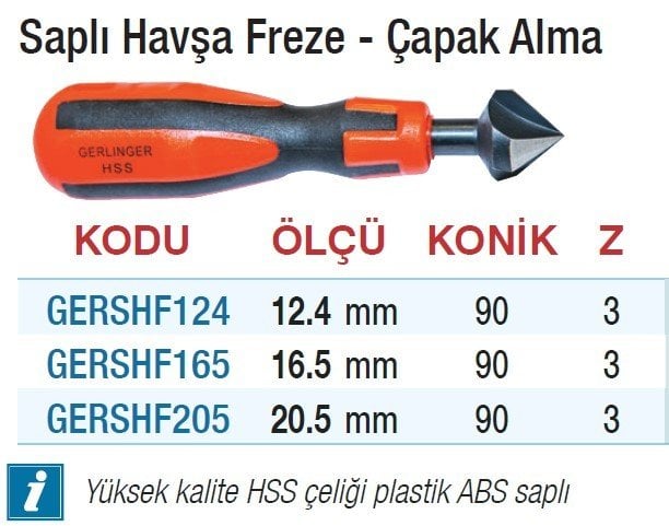 GERLİNGER Saplı Havşa Freze / Çapak Alma