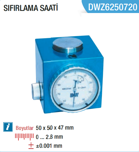 DW MACHINERY Sıfırlama Saati