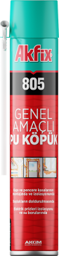 AKFİX 805 Çok Amaçlı Pipetli Pu Poliüretan Köpük 750 ML - 850 Gram (12 Adet - Koli Fiyatı)