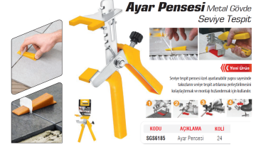 SGS 6185 Metal Ayar Seviye Tespit Pensesi - Fayans Döşeme için