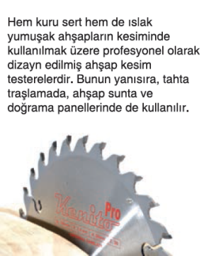 KENİTO Sunta Kesme Makina Testereleri Çap 190 mm x 30 Diş x 2.6mm
