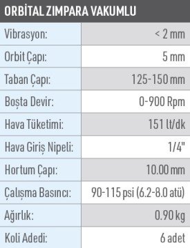 OSAKA OPC 62403 Havalı Orbital Zımpara 125-150mm