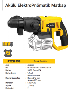 RTR MAX X-LION Akülü Kırıcı Delici Matkap (Aküsüz)
