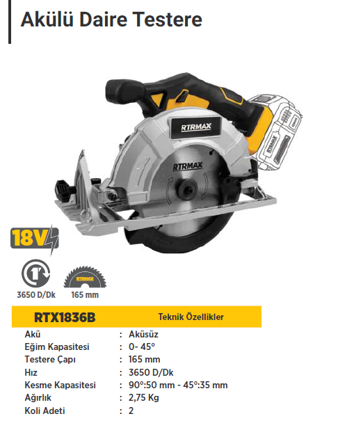 RTR MAX X-LION Akülü Sunta Kesme (Aküsüz)