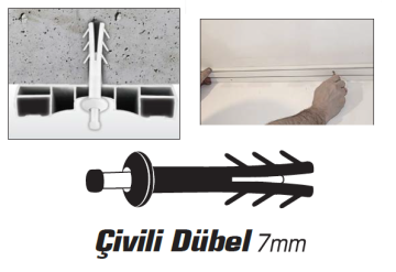 SGS Çivili Dübel 7mm / 500 Adet