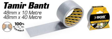 SGS1228 Branda Çadır Tamir Bantı 48mm x 40 Metre - GRİ