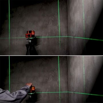 KOBB KBL41G 30Metre 4x90⁰/1x360⁰ Otomatik Hizalamalı Li-ion Çift Akülü Profesyonel Yeşil Çapraz Çizgi Lazer Distomat