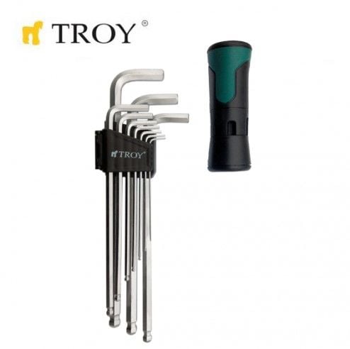 TROY 26202 Allen Anahtar Seti (Bilya başlı, 11 Parça)
