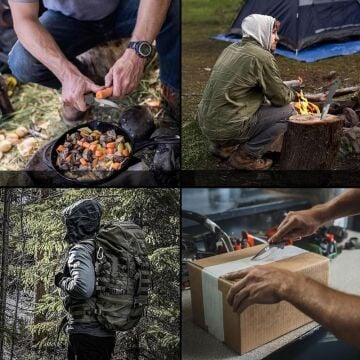 CAT DA980012 3 IN 1 Çok Fonksiyonlu Katlanabilir 20CM Paslanmaz Çelik Siyah Kamp Çakısı