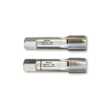 DIN5157 -GAZ DİŞ 2 Parçalı Takım - HSS Düz El Kılavuzu  G 1/4'' x 19