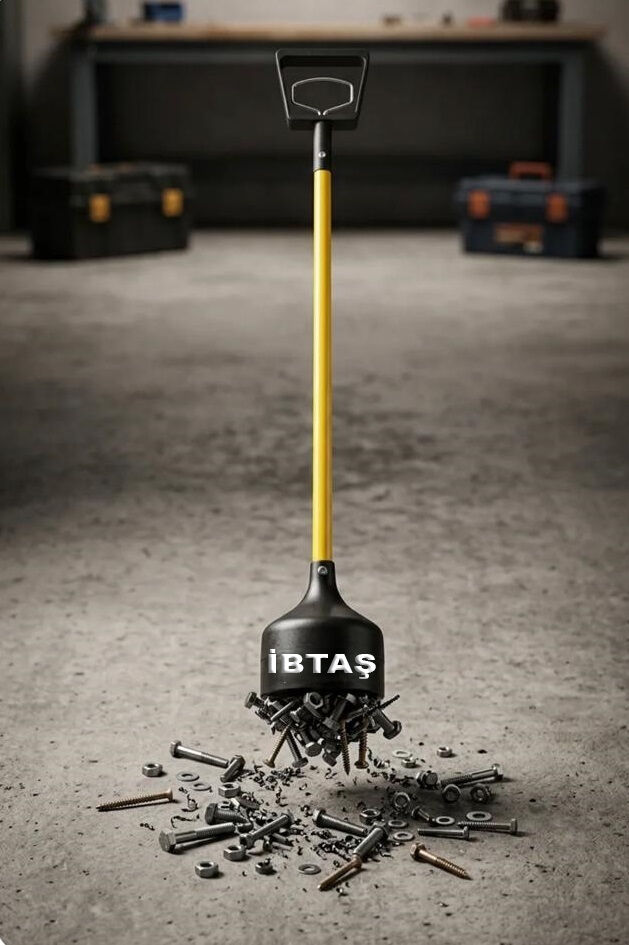 İBTAŞ Tetikli Manyetik Mıknatıslı Parça Toplama Aleti - Civata, Somun, Çapak - 11 KG Taşır
