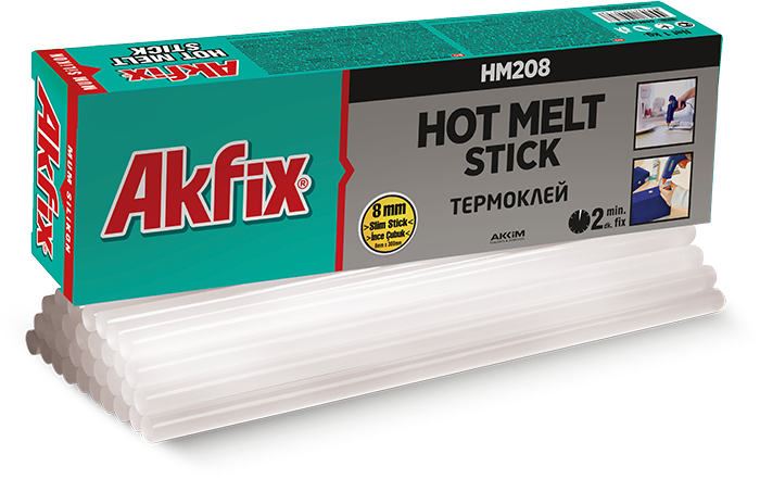 AKFİX HM208 - 8mm x 300mm İnce Mum Silikon Çubuk Yapıştırıcı - 1 KG