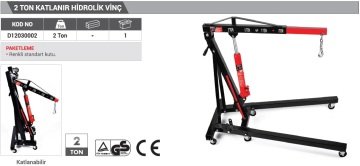 DHT Katlanır Hidrolik Vinç 2 Ton