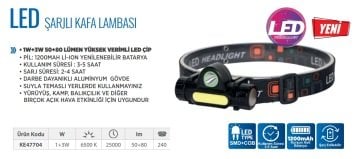 KLAUS Led Şarjlı Kafa Lambası
