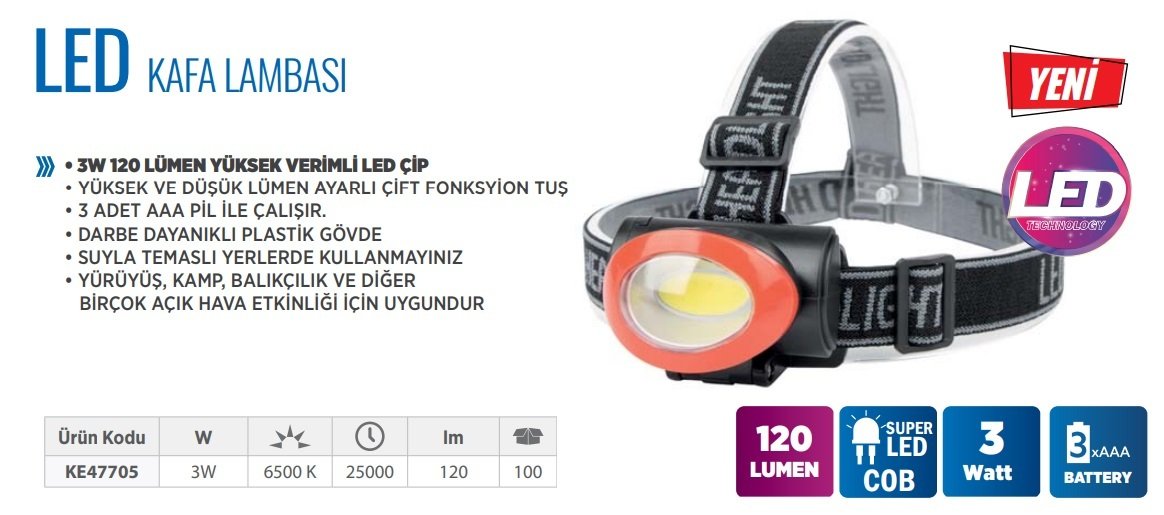 KLAUS Led  Kafa Lambası 3W