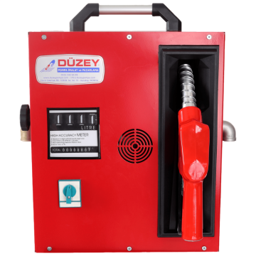 DÜZEY 220 Volt 1'' Sayaçlı Kapaklı Tip Otomatik Mazot Aktarma (Tabanca + Sayaç + Pompa + Hortum)