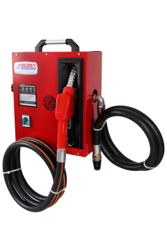 DÜZEY 220 Volt 1'' Sayaçlı Kapaklı Tip Otomatik Mazot Aktarma (Tabanca + Sayaç + Pompa + Hortum)