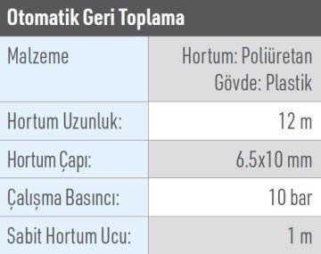 OSAKA OPT MH 150 Makaralı Hava Hortumu 12 Metre