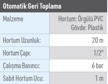 OSAKA OPT MS 20 Makaralı Su Hortumu (20 Metre)