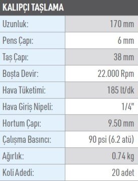 OSAKA OPT 127 Havalı Kalıpçı Taşlama 170mm