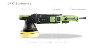 HAOWEI DP9519 - 150mm Profesyonel Elektrikli Orbital Polisaj Makinası 1000 Watt