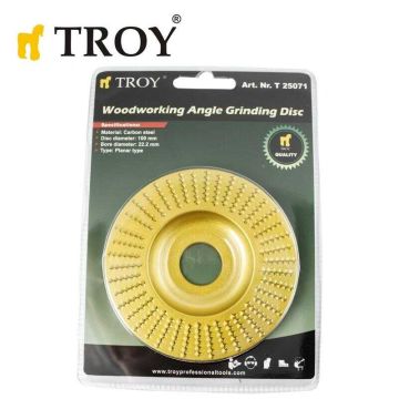 TROY 250701 Düz Yassı Avuç Taşlamalar için Ahşap Törpü Diski 100mm