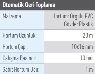 OSAKA OPT MH 200 Makaralı Hava Hortumu - 20 Metre