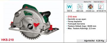 DWT HKS-18-75 Sunta Kesme 210 mm 1800 Watt