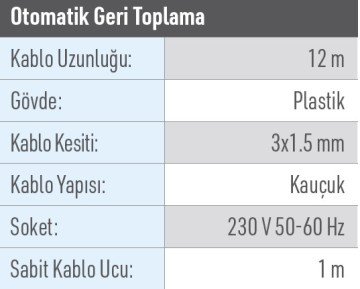 OSAKA OPT MK 165 Makaralı Uzatma Kablo 12 Metre