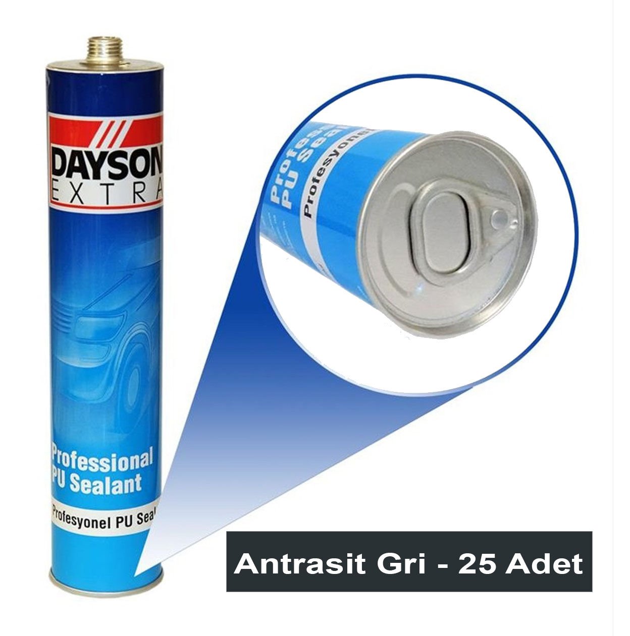 Dayson Antrasit Gri - PU Poliüretan Mastik 280 ML - 25 ADET