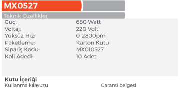 MAX EXTRA MX0527 - Elektrikli Devir Ayarlı Darbeli Matkap 650 Watt