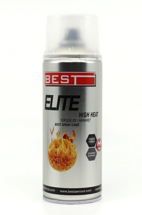 BEST Elite Isıya Dayanıklı Gümüş Gri Sprey Boya 400 ML (EKO) 300 Dereceye