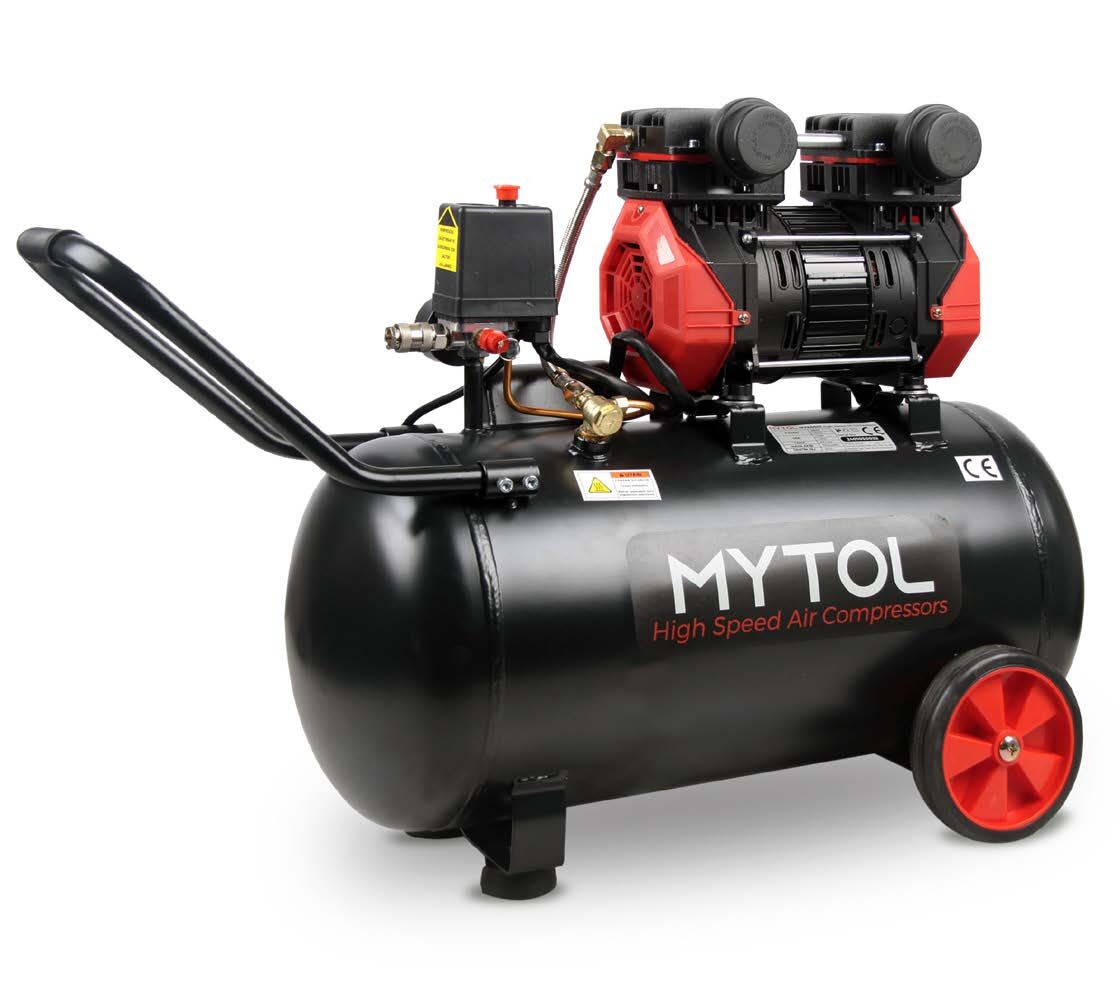 MYTOL MYK0501 - 50 Litre 1.5 HP Çift Silindir Yüksek Hızlı Yağsız Hava Kompresörü 220 Volt