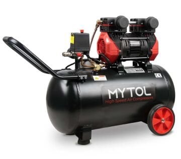 MYTOL MYK0501 - 50 Litre 1.5 HP Çift Silindir Yüksek Hızlı Yağsız Hava Kompresörü 220 Volt