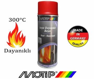 Motip Kırmızı 300° Derece Isıya Dayanıklı Yanmaz Sprey Boya 400 ML